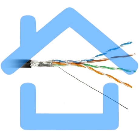 Кабель информационный Hyperline FUTP4R-C5E-S24-OUT-PE-BK-500 кат.5E FTP 4 пары 24AWG PE внешний 500м черный