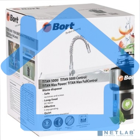 Измельчитель пищевых отходов Bort TITAN 5000 560 Вт; 5,2 кг/мин; 3200 об/мин; 1400 мл; Нержавеющая сталь; набор аксессуаров 4 шт [91275783]-8
