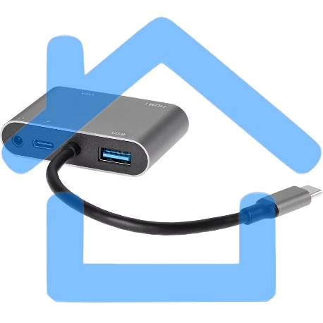 Адаптер USB Type-Cm-->VGA, HDMI 4k*30Hz, USB3.0, PD, Audio,iOpen (Aopen/Qust/VCOM)-11