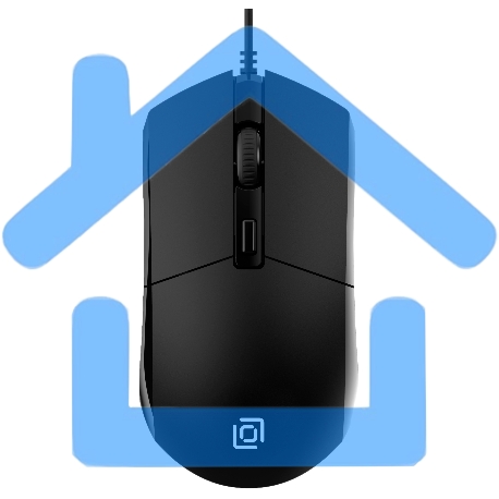 Мышь проводная Oklick 207M черный, 2400 dpi, USB, кнопки - 4