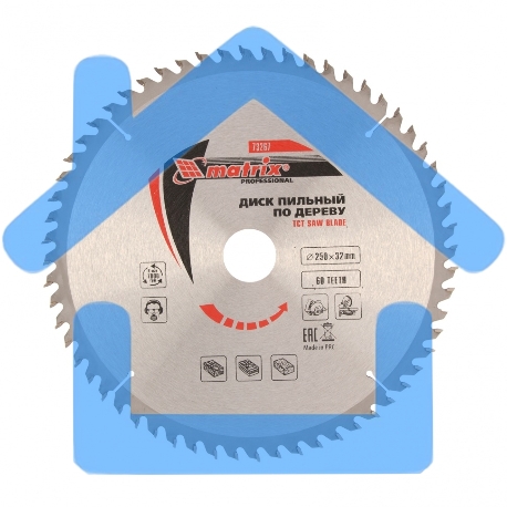 Пильный диск Matrix по дереву, 250x32мм, 60 зубьев Professional-1