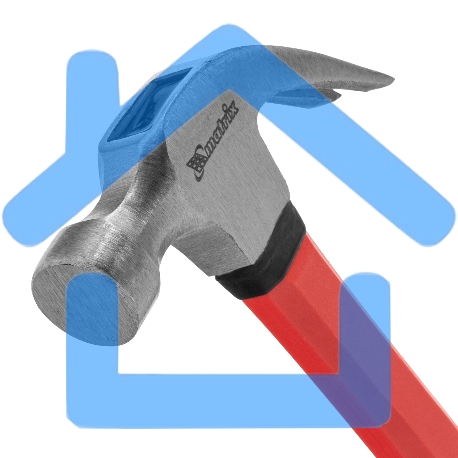 Молоток-гвоздодер Matrix, 450 г, боек 27 мм, фибергласовая обрезиненная рукоятка-1