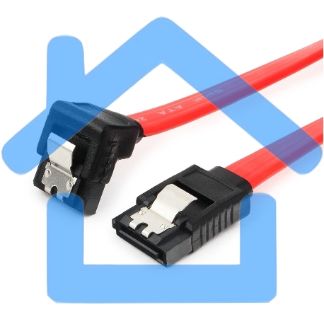 Кабель интерфейсный SATA Cablexpert CC-SATAM-DATA90-0.8M, 80см, угловой разъем, 7pin/7pin, защелка, пакет