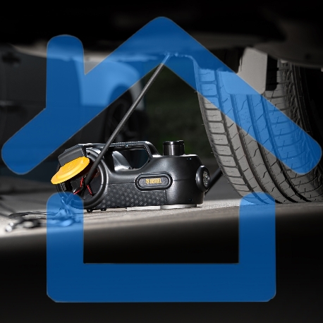 Домкрат электрогидравлический «3 в 1» (1,5 т), 12В, с гайковертом электрическим, в наборе// Denzel-3