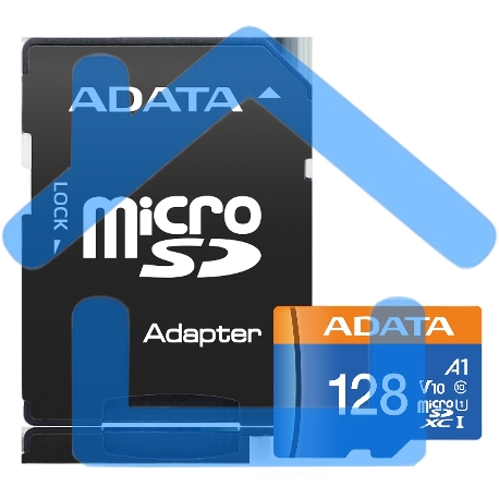 Флеш карта Micro SecureDigital 128Gb ADATA AUSDX128GUICL10A1-RA1 MicroSDXC Class 10 UHS-I, SD adapter-11