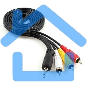 Кабель аудио/видео Cablexpert CCA-4P2R-2M, Jack3.5 4pin папа->3х RCA папа, 2м, черный