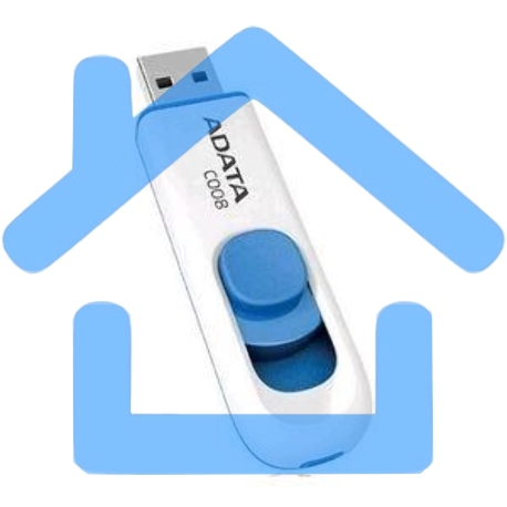 Флешка USB ADATA C008 (AC008-16G-RWE), 16Gb, USB 2.0, R/W 15/5, белый/синий-6