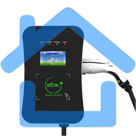 Зарядная станция S'OK Green Energy M3W Series Wallbox EV Charger SM3W10732542-7wf, 1-phase,7kw (32a/ 220v), ocpp 1.6j, rfid, wifi, lan, ip54, кабель 7.5м-3