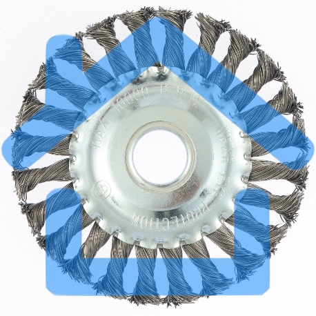 Щетка Matrix для УШМ 125 мм, посадка 22,2 мм, плоская, крученая металлическая проволока 74632-2