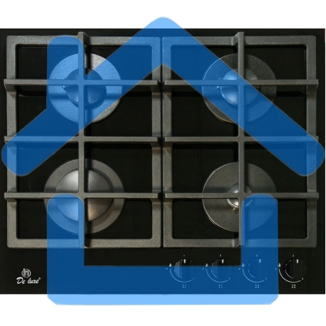Газовая варочная панель De Luxe GG4_750229F-060 Газовая 4-х конфорочная, газ-контроль, электро.розжиг в ручке, черн.стекло, ручки черного цвета, чугунные решетки.Размер продукта (Выс*шир*гл)- 40*580*510 мм. Размер ниши: (Выс*шир*гл)-150*560*490 мм