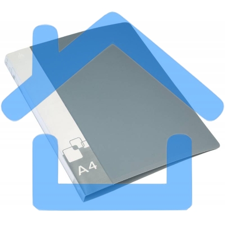 Папка на 2-х кольцах Бюрократ -0812/2RGREY A4, пластик, 0.8мм корешок 40мм, внутренний и торцевой карман, серый