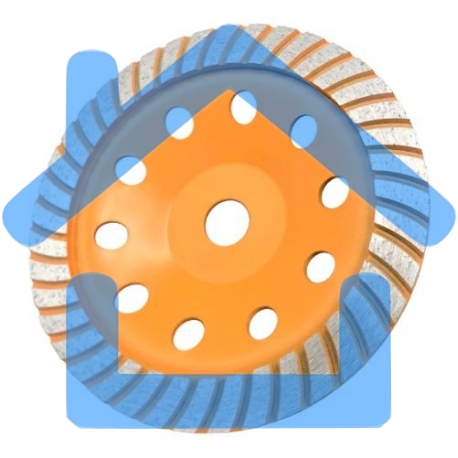 Чашка алмазная зачистная 230мм Турбо Вихрь 73/10/3/11