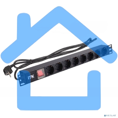 Блок распределения питания ITK PH12-8D1-P гор.размещ. 8xSchuko базовые 16A Schuko 2м-5