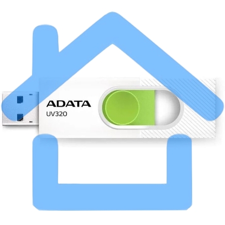 Флешка USB ADATA UV320 (AUV320-32G-RWHGN), 32Gb, USB 3.2, R/W 100/30, белый/зеленый-2