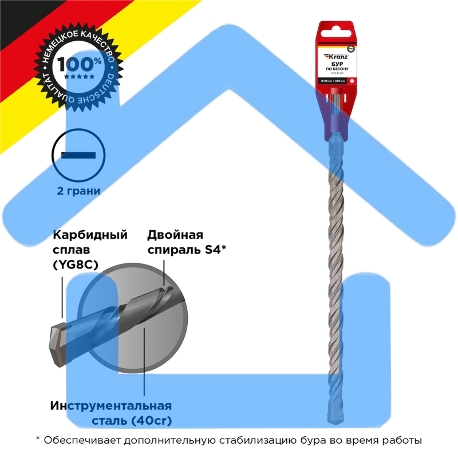 Бур по бетону 20x600x540 мм SDS PLUS Kranz-1