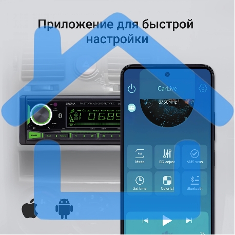 Автомагнитола Digma MCP-450 1DIN 4x45Вт v5.0 USB 2.0 AUX 4 ПДУ-5