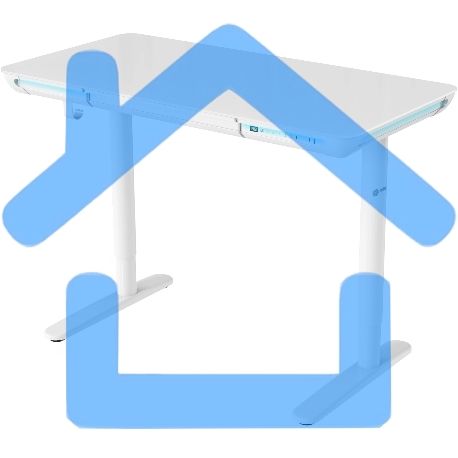 Стол для компьютера Cactus CS-EGD-WT-LED столешница закаленное стекло, белый каркас белый-10