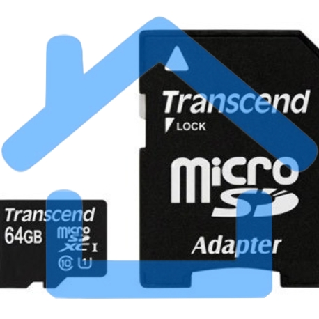 Флеш карта microSDXC 64Gb Class10 Transcend TS64GUSDU1 + adapter