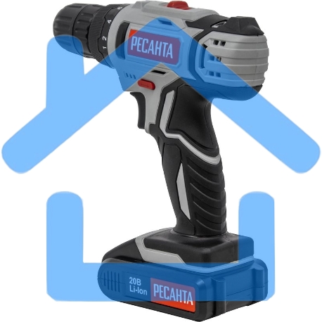 Дрель-шуруповерт Ресанта ДА-20-2ЛК 75/14/11, Аккумуляторная, 20В, 2 АКБ, Кейс-14