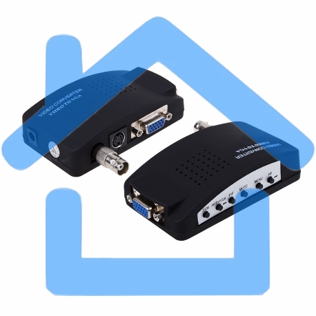 Конвертер BNC\RCA + S-video на VGA (в комплекте переходник гн. BNC – шт. RCA) Rexant-1