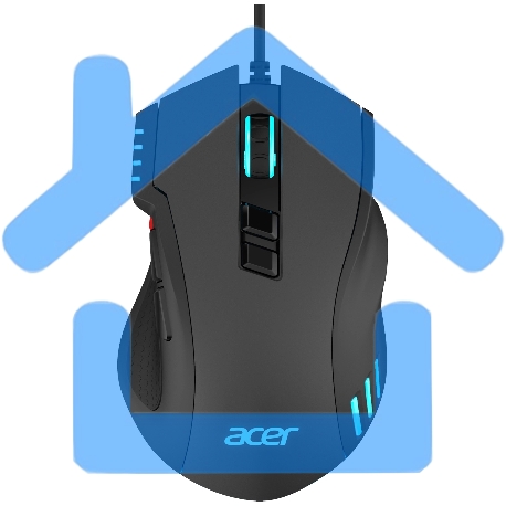 Мышь проводная Acer OMW150 черный, 4800 dpi, USB, кнопки - 8-4