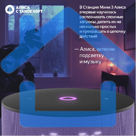 Умная колонка Yandex Станция Мини 3 Алиса лиловый 12W 1.0 BT/Wi-Fi (YNDX-00027LIL)-8