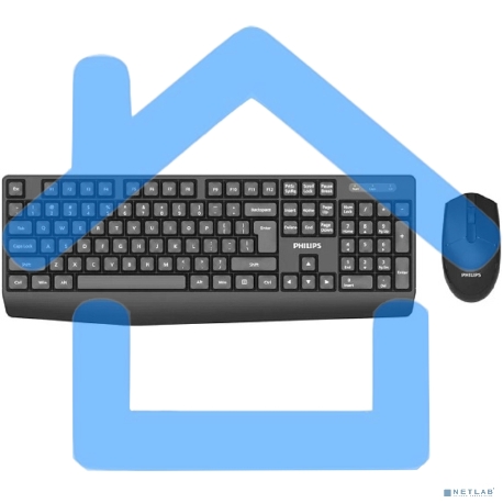 Беспроводной комплект Philips SPT6337, 2.4 GHz 104 клав/3 кнопки, 1600dpi, русская заводская раскладка, черный-2