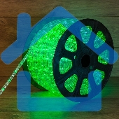 Дюралайт LED, свечение с динамикой (3W) - зеленый, 36 LED/м, бухта 100м