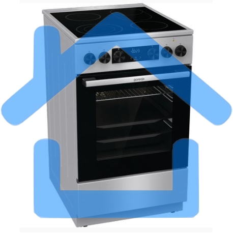 Плита электрическая Gorenje GECS5C70XA серебристый, конфорок 4 электрических, духовка 70 л, 50 см x 85 см x 59.4 см