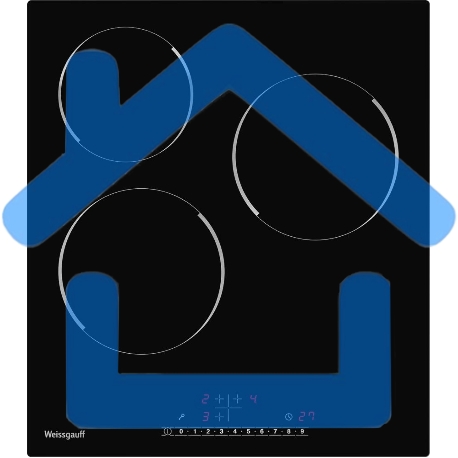 Варочная поверхность Weissgauff HV 430 BS, 45 см, 3 конфорки, стеклокерамика Vitro Ceramic Glass, черная-2