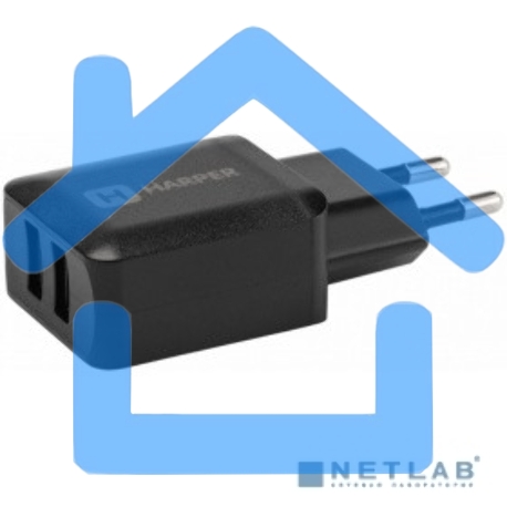 Сетевое зарядное устройство Harper WCH-8220 черный 2xUSB 2.4A-3