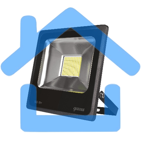 Прожектор светодиодный Gauss LED 50W IP65 6500К черный 1/6-1