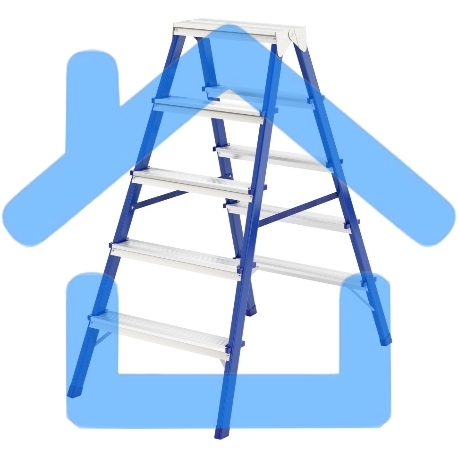 Стремянка двусторонняя 5ст., стальная, Россия Сибртех