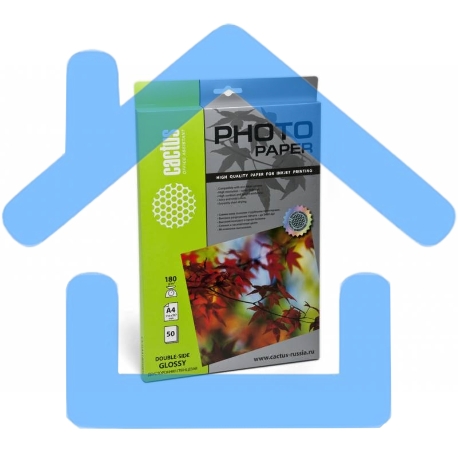 Фотобумага Cactus CS-GA418050DS A4/180г/м2/50л. глянцевая для струйной печати двусторонняя