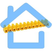 Клеммная винтовая колодка KВ-12 4-12, ток 16 A, полиэтилен желтый Rexant (10 шт./уп.)