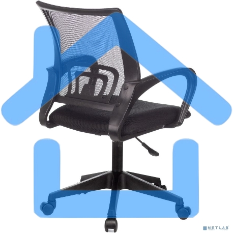 Кресло компьютерное Бюрократ CH-695NLT/BLACK спинка сетка черный TW-01, сиденье черный TW-11-9