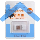 Флешка USB QUMO 16Gb, NANO QM16GUD-NANO-W White