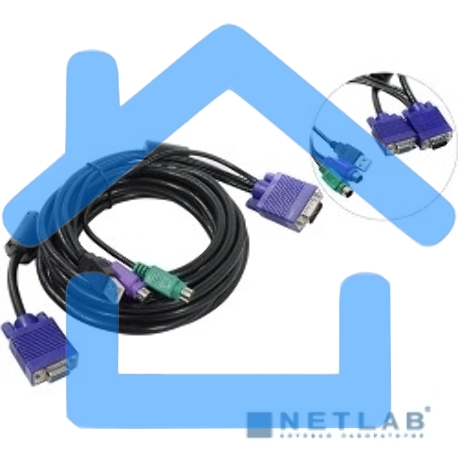 Кабель 5.0м ProCase CE0500 PS/2 + USB для KVM переключателей Procase серии Е-1