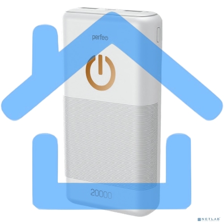 Портативный аккумулятор Perfeo 20000 mah + Micro usb /In Micro usb /Out USB 1 А, 2.1A/ белый (PF_B4299)-1