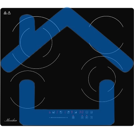 Встраиваемая варочная панель MHE 6022 электрическая, 60 см, 4 конфорки, черный-4