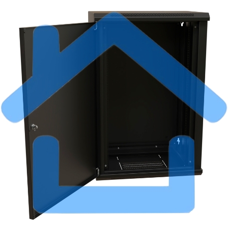 Шкаф коммутационный WRline (WR-TW-1866-SR-RAL9004) настенный 18U 600x600мм пер.дв.металл 2 бок.пан. 60кг черный 520мм 908мм IP20 сталь-3