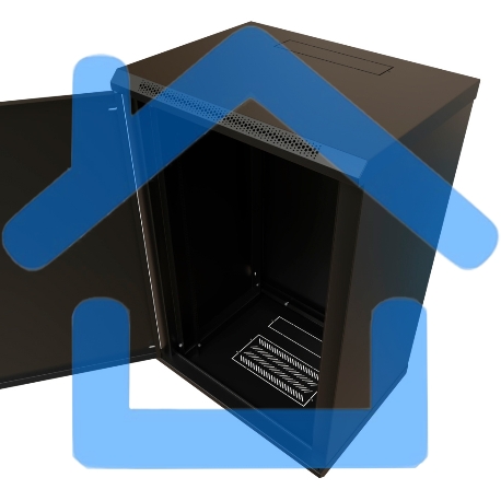 Шкаф коммутационный WRline (WR-TW-1866-SR-RAL9004) настенный 18U 600x600мм пер.дв.металл 2 бок.пан. 60кг черный 520мм 908мм IP20 сталь