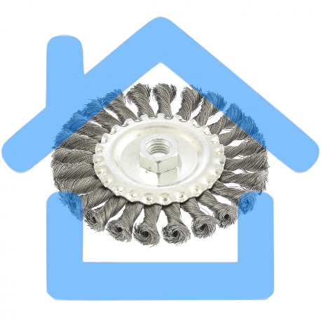 Щетка Matrix для УШМ 125 мм, М14, плоская, крученая проволока 0,35 мм Matrix 74633-1