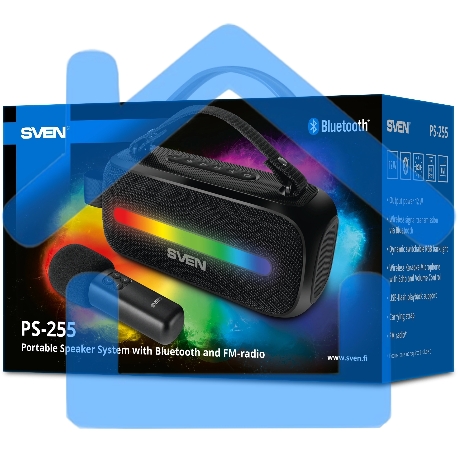 Колонка портативная Sven PS-255 черный 12W 1.0 BT 3600mAh (SV-022563)-2