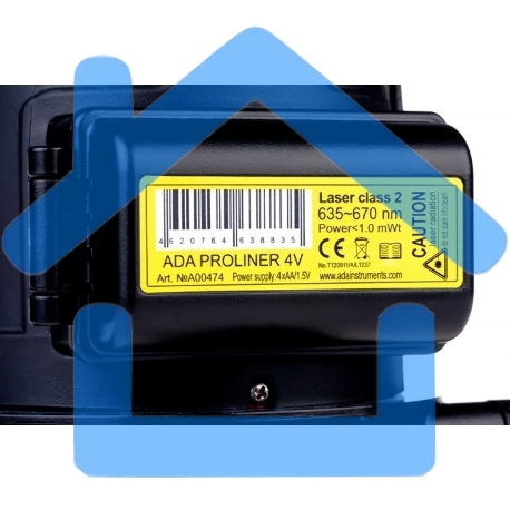 Уровень ADA PROLINER 4V дальность20(70)м точность0.2мм/м лазер2 кейс