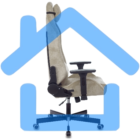 Кресло игровое Бюрократ Knight N1 Fabric бежевый Light-21, с подголов. крестовина металл-20