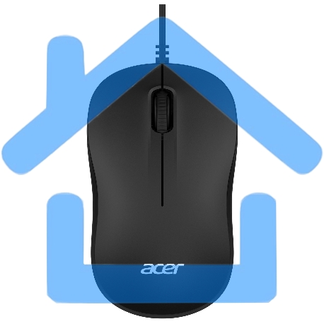 Мышь проводная Acer OMW140 черный, 1200 dpi, USB, кнопки - 3-4