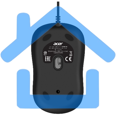 Мышь проводная Acer OMW140 черный, 1200 dpi, USB, кнопки - 3-5
