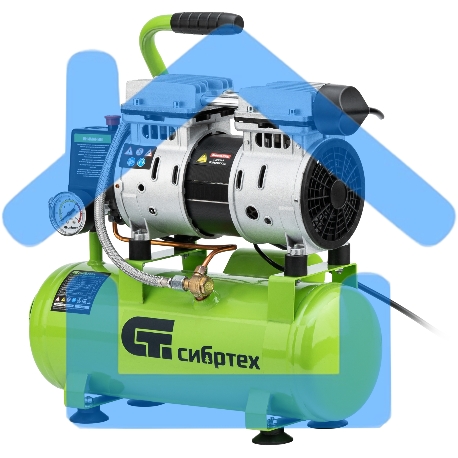Компрессор безмаслянный малошумный МБ 750/10,750 Вт, 10 л, 150 л/мин Сибртех-15