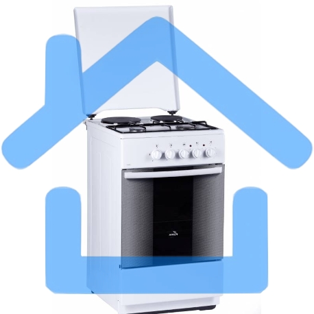 Плита комбинированная Flama RK 2211 белый, конфорок 4 шт, духовка 50 л, 50 см x 85 см x 60 см